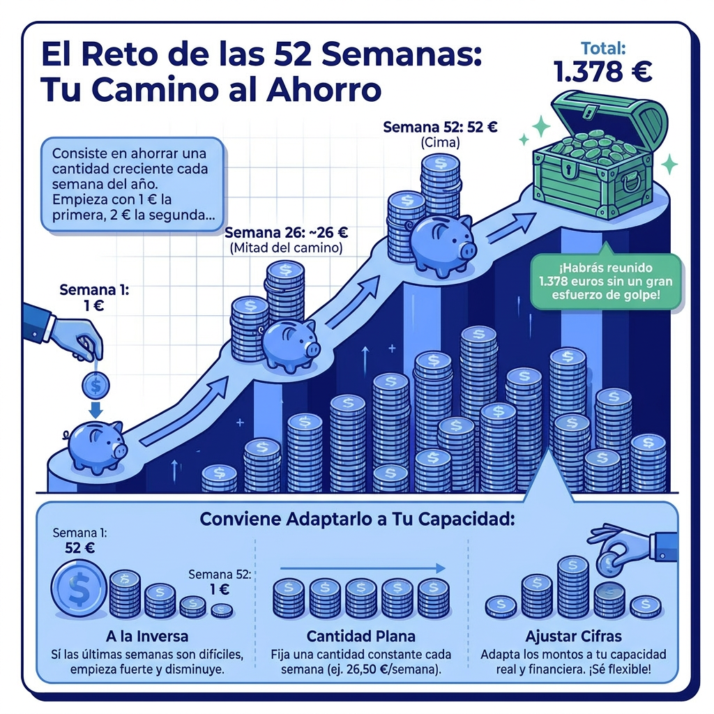 Reto de las 52 semanas para ahorrar